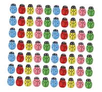 DOITOOL 100 Piezas Unidades Mariquitas de Madera Miniatura Adhesivas para Bonsái y Casitas de Muñecas Decoración Creativa y Duradera para Manualidades y Micro Paisajes