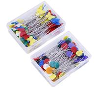 DOITOOL 100piezas Alfileres de Fijación DIY con Forma de Flor y Ciruelo Alfileres Plásticos de Colores Oscuros para Manualidades Costura y Papelería Aptos para Oficina y Proyectos