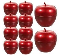 DOITOOL 10piezas Recipientes De Almacenamiento De Hojalata Forma De Manzana Para Dulces Diseño y Duradero Decoración y Organización De Alimentos