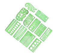 DOITOOL 11 piezas Plantillas Geométricas de Plástico para Dibujo y Medición Set para Diseño Artístico y Escolar Herramienta de Plantillas para y Construcción
