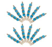 DOITOOL 12 Piezas Broche de Perlas Azules y Gemas de Imitación para Ropa | Aleación Elegante, Ajuste de Cintura y Fijación Estable, para Camisas y Pantalones en Uso Casual o Profesional