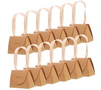 DOITOOL 12 Piezas cajas de para dulce donación bolsas casarse cinta Bolso pequeño boda con cajas de fiesta de favor tratar favores de fiesta Papel Marrón