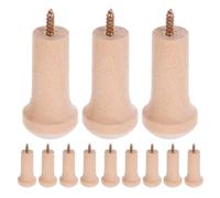 DOITOOL 12 Piezas Gancho de Pared de Madera Maciza Beige para Colgar Sombreros y Bolsos, Diseño Minimalista con Acabado Suave para Espacios Pequeños y Detrás de Puertas