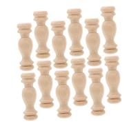 DOITOOL 12 Piezas Remates de Madera para Muebles Finials Decorativos sin Terminar Accesorios para Reparación de Barandillas y Columnas Romanas Diseño Pequeño Puente Beige