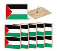 DOITOOL 12 Pines de Solapa Bandera de Palestina en Aleación, Diseño Cuadrado Elegante, Uso Versátil para Mochilas y Corbatas en Ocasiones Conmemorativas