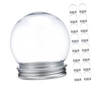 DOITOOL 15 Piezas Kit de Globos de Nieve Plásticos Transparentes DIY Botellas Esféricas Redondas con Tapa Rosca para Manualidades y Decoración Navideña