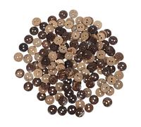 DOITOOL 150 Unidades Botones Marrones de Cáscara Natural de 13 Mm Diseño Doble Agujero, Redondos y Ligeros, Fáciles de Coser para Reparación de Ropa y Proyectos de Tejido Boho Rústico