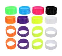 DOITOOL 16 Piezas Anillos para Mejor Agarre y Control Antideslizantes de Silicona Protector Reutilizable de Sobregrip Grosor Fino Color Aleatorio para Raqueta de Tenis y Bádminton