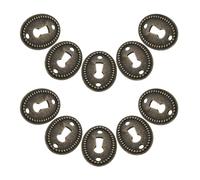 DOITOOL 16 Piezas Cubierta de Cerradura Ovalada de Aleación 38X25 MM para Cajón Vintage Placa Decorativa para Escritorio Gabinete y Tocador Inserto Protector de Cerradura de Caja de