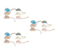 DOITOOL 18piezas Juguete De Ratón De Peluche para Gatos Catnip para Jugar y Masticar Diversión Interactiva para Mascotas Diseño Único y Resistente