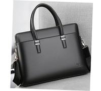 DOITOOL 1Pieza Maletín de Cuero de Vaca Negro para Portátil Bolso de Resistente al Desgaste Maletín de Negocios y Portátil para Hombres para Uso y Protección