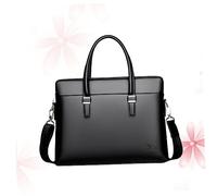 DOITOOL 1Pieza Maletín de de Vaca para Hombre Bolsa de Portátil Resistente al Agua Maletín de Negocios Elegante y para Uso y Oficina Negro