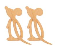 DOITOOL 2 Broches de Madera Forma de Ratón para Mujer, Alfileres para Mochila y Bufanda en Estilo Vintage