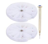 DOITOOL 2 Cajas Dije Colgante para Uñas, Taladro de Mano para Uñas de Aleación, 2 Cajas, Portátil, para Apasionado del Nail Art y Manicurista, Incluye 1 Herramienta de Color Aleatorio