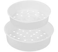DOITOOL 2 cestas de vapor de grado alimenticio, cesta de vapor de grado alimenticio, soporte de cocina para olla arrocera y calentador, 3 L, 5 L (blanco)