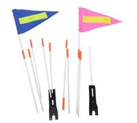 DOITOOL 2 Juegos Bandera de Seguridad Triangular para Bicicleta Infantil con Mástil de Fibra de Vidrio y PVC, Resistente a Rayos UV, Reflectante para Mayor Visibilidad en Paseos al Aire