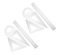 DOITOOL 2 Juegos la Escuela Debe Tener Regla de geometría Triangular Reglas de medicion Regla de centímetros Forma Protractor para la geometría Regla de Dibujo de Oficina PD Transparente
