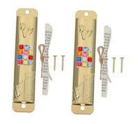 DOITOOL 2 Juegos Mezuzah Metálica con Pergamino Kosher para Puerta de Unidades Decoración Religiosa para Marco de Puerta Protección Espiritual Adornos Judíos Duraderos de Aleación de Zinc