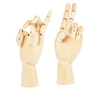 DOITOOL 2 modelos de mano de articulación móvil para dibujar y pintar, adornos creativos de marionetas de madera para artistas, manos derechas e izquierdas flexibles para dibujar y exhibir