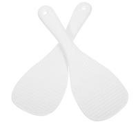 DOITOOL 2 Piezas 2 Cucharas para Arroz de Cerámica Blancas de 19 CM, Utensilios de Cocina Antiadherentes para Servir, Cubertería Creativa Portátil Adecuado para Uso en Hogar y Camping