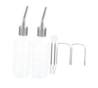 DOITOOL 2 Piezas Bebedero Colgante para Conejos Unidades Botella Dispensadora de Agua para Roedores Plástico Premium y Acero Inoxidable Instalación Fácil y Diseño Transparente para Control