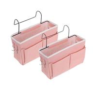 DOITOOL 2 Piezas Bolsa Colgante para Cama con Múltiples Bolsillos Organizador de Tela para Mesita de Noche Dormitorios Cesta de Almacenamiento Clasificadora y Protectora para Libros