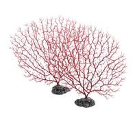 DOITOOL 2 Piezas Decoración Acuario Coral Artificial Rama Simulación Plástico Rojo Mediano para Tanque Peces Submarino