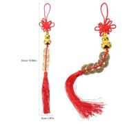 DOITOOL 2 Piezas Decoración Colgante de Nudo Chino y Calabaza de Madera con Monedas de Adorno de Suerte para Puerta y Coche Festival de Primavera