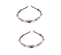 DOITOOL 2 Piezas diamantes para el cabello aro de pelo de tiara aro de pelo de cristal diadema de cristal Vidrio venda Accesorios para el cabello sombrerería Púrpura