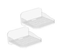DOITOOL 2 Piezas Estante De Almacenamiento De Cámaras Etiqueta De La Pata De Perro Estantes del Enrutador Marco De Pared Sin Perforación Botones Electricos Manos El Plastico Transparent