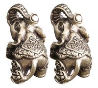 DOITOOL 2 Piezas Estatuas de Elefante de Latón Retro Figuras Miniatura para Decoración de Escritorio Interior Ornamento y Compacto para Hogar