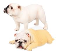 DOITOOL 2 Piezas Figura Bulldog Inglés Realista de Adorno Decorativo para Hogar Oficina y Jardín Modelo Simulación Animal Detallado para Regalo y Educación Infantil
