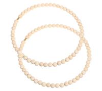 DOITOOL 2 Piezas Kit de DIY con Cuentas de Madera y Aro Metálico Resistente para Decoración de Puertas y Fiestas Navideñas y Otoñales