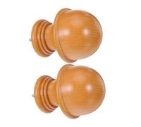 DOITOOL 2 Piezas Madera Remate Decorativo 29 Mm para Barra de Cortina | Cabeza Tipo Seta, Ajuste Seguro y Conexión Oculta, Estilo Vintage Elegante para Sala o Dormitorio