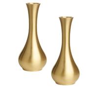 DOITOOL 2 Piezas Mini Brass Flower Vases Metal Desk Accent For Home and Office Tiny Tabletop Planters For Living Decor