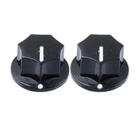 DOITOOL 2 Piezas Perilla de Control Giratorio para Potenciómetro, Perillas de Control de Plástico, Negro, 24mm, Tornillo, para Guitarra Eléctrica y Sintetizador