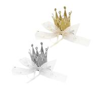 DOITOOL 2 Piezas Pinzas Pelo Forma de para Niñas, Accesorio Decorativo de Tela Plata, Diseño Sencillo y Buen Agarre para Uso Diario