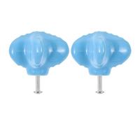 DOITOOL 2 Piezas Pomo de Armario Pomo de Armario Delicado Forma de Estrella de Mar y Concha Pequeño Cerámica Azul Borde Liso y Seguro para Habitaciones Infantiles Libros