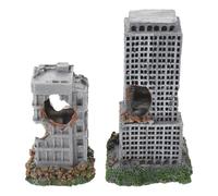 DOITOOL 2 Piezas Ruinas de Castillo de Resina para Acuario Escondite Fácil de Mantenimiento, Decoración Realista para Camarones y Peces en Interiores y Paisajes Acuáticos