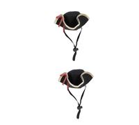 DOITOOL 2 Piezas Sombrero para Mascotas Pirata Ajustable Gorro de Cosplay para Gatos y Perros Pequeños Accesorio Divertido para Fiestas Halloween y Sesiones de Fotos