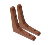 DOITOOL 2 piezas Soportes de Estante de Madera Robustos Escuadras Resistentes para Estantería de Esquina Soporte Decorativo para Repisas Rústicas Fijación Segura para Pared Color Marrón