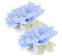 DOITOOL 2 Piezas Unidades de Broches para Cortinas con Flores Artificiales Clips Decorativos Elegantes Azul Sujetadores Resistentes para Sala y Dormitorio sin Herramientas Diseño Moderno