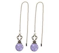 DOITOOL 2 Piezas Vintage Ceiling Fan Pull Chain Extender Crackled Crystal Ball Pendant With Antique Finish For Decorative Light Lamps