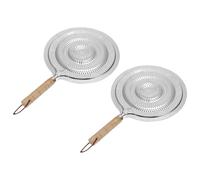 DOITOOL 2 placas difusoras de calor para estufa de gas o estufa eléctrica, placa de fuego con mango de madera, difusor de calor de estufa de inducción