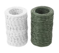 DOITOOL 2 rollos de alambre rústico envuelto en papel: 2 mm x 55 yardas | Alambre flexible para manualidades - Tallo de flor flexible para ramos de flores, envoltura de tallos, suministros para