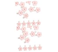 DOITOOL 2 Series Joyería Colgante Sakura Encantos De Joyería Amuletos Para Hacer Joyas Encantos De Perlas Encantos Para Hacer Joyas Dijes Para Pulseras De Dijes Aleación Rosa 50 Piezas*2