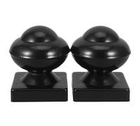 DOITOOL 2 Tapones para Postes de Valla - Tapones de Hierro Resistentes - Accesorios para Remates de Terrazas y Vallas de Jardín