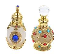 DOITOOL 2 Uds Botella De Aceite Esencial De Cristal Vintage Dubai Perfume Mini Botella De Perfume Mini Botellas De Viaje Botella De Recarga De Perfume Botella De Viaje Para Viajes Pequeña