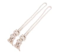 DOITOOL 2 Unidades de Abrazaderas de Cortina Retro de Cuerda de Algodón Beige Borlas Sujetacortinas Vintage Tejido a Mano para Decoración de Dormitorios y