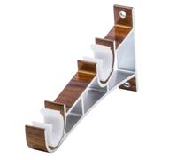 DOITOOL 2 Unidades Soporte Diseño de Aluminio de Aleación Placa Doble Cortina de Montaje Metálica y Giratorio Dobles Fácil Instalación para Barras de Cortinas en Ventanas